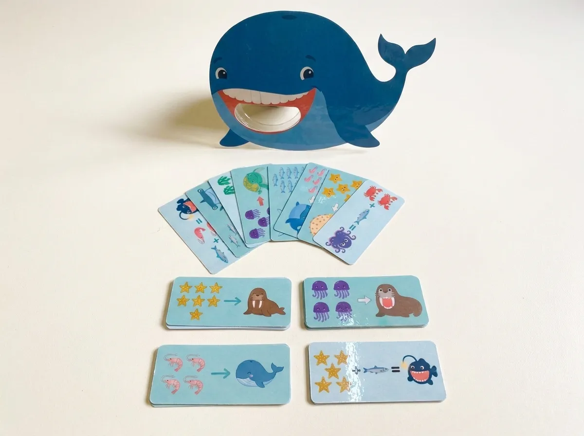 Educational cards and whale