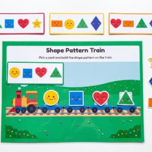 shape train activity | printable pattern & shape sorting [pdf]