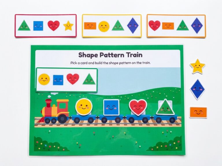 shape train activity | printable pattern & shape sorting [pdf]